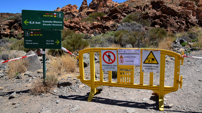 Path closures in Teide National Park
